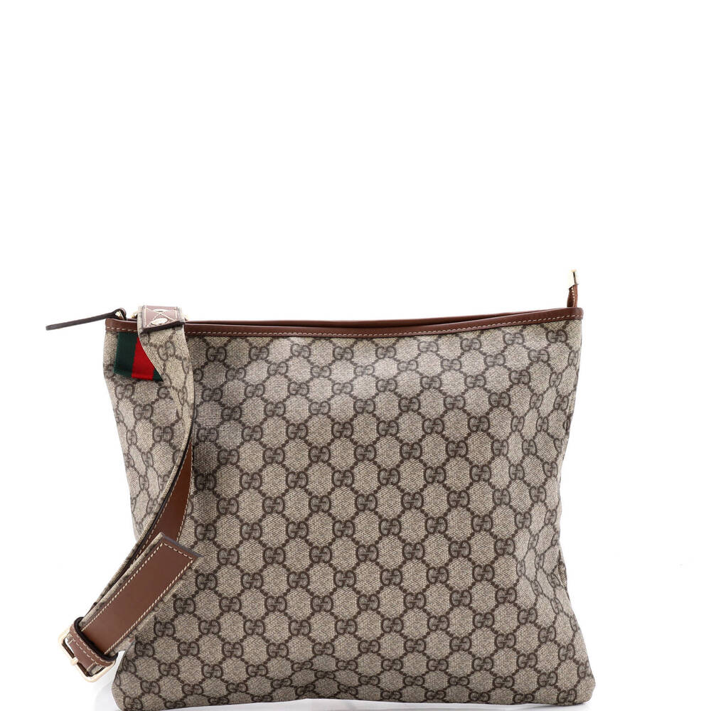 Gucci Large Web Loop Flat Messenger GG Coated Canvas